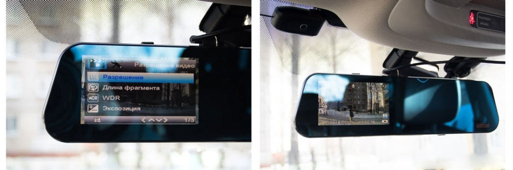Автомобильный видеорегистратор-зеркало CARCAM Z7 - G-сенсор