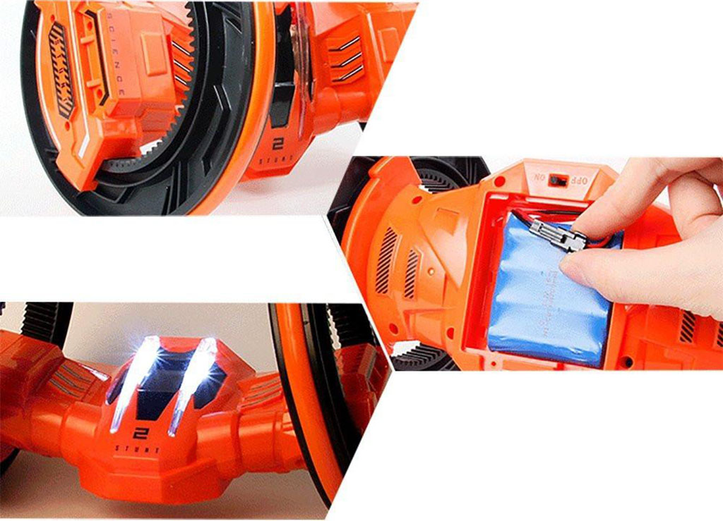 Трюковая машина на радиоуправлении CARCAM 2 Runds Stunt Car - Orange - Емкий аккумулятор
