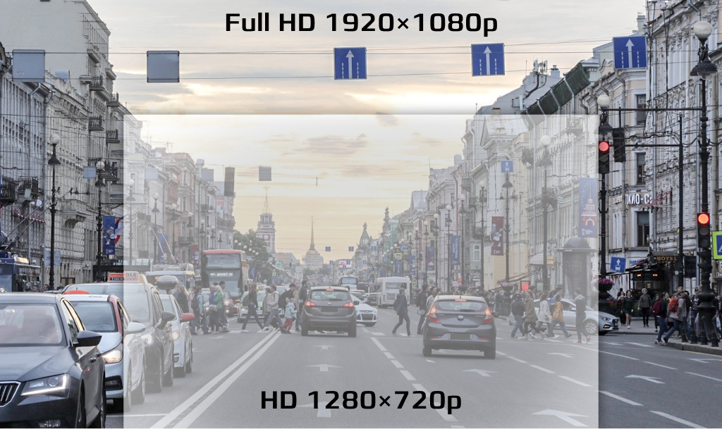 CARCAM D1 ведет съемку в разрешении Full HD 1920x1080p