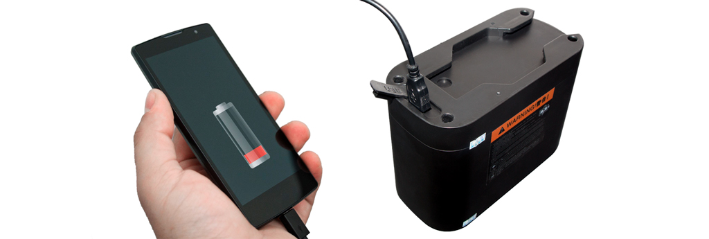 CARCAM E-Bike оснащен USB-портом и может использоваться как портативный аккумулятор для зарядки мобильных устройств