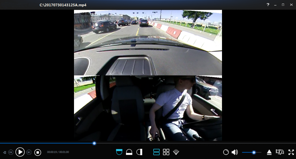 Автомобильный видеорегистратор CARCAM А360 Режим записи спереди и сзади