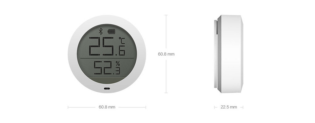 Датчик температуры и влажности Xiaomi Mijia Bluetooth Temperature Humidity Sensor LCD Screen - Компактность