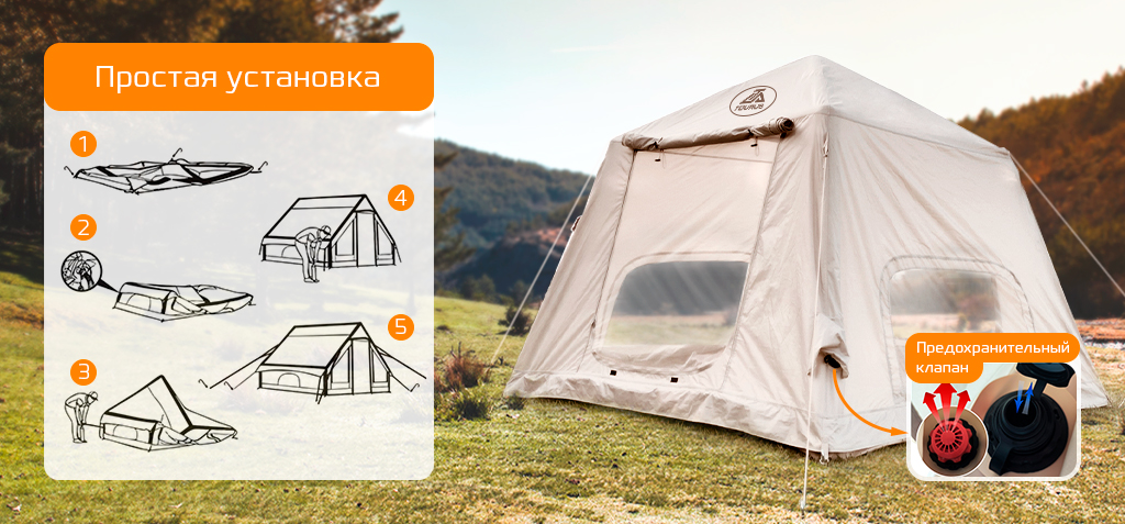 Tourus Inflatable Camping Tent 240×240×180cm Beige TS-IT01_1.jpg