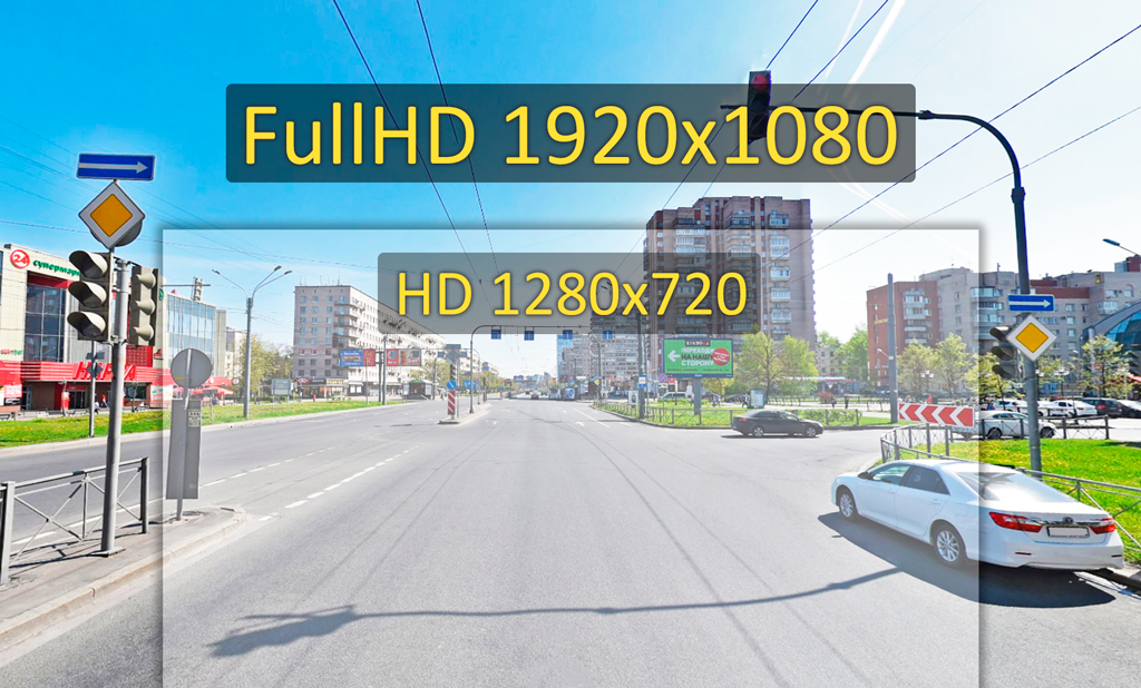 CARCAM D5 ведет съемку в разрешении Full HD 1920x1080p