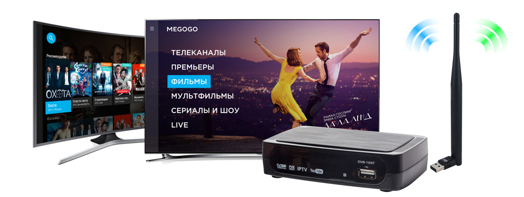 Цифровой DVB-T2 TV-тюнер DVB-128T поддерживает подключение Wi-Fi адаптера