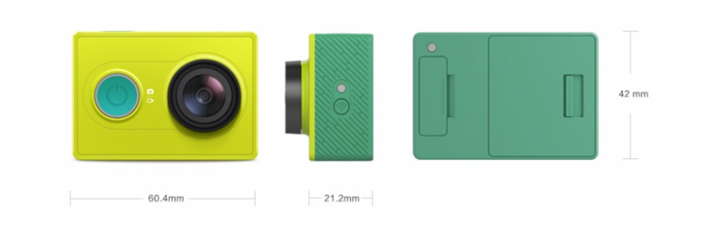 Экшн-камера YI Action Camera Basic Edition green - Компактность