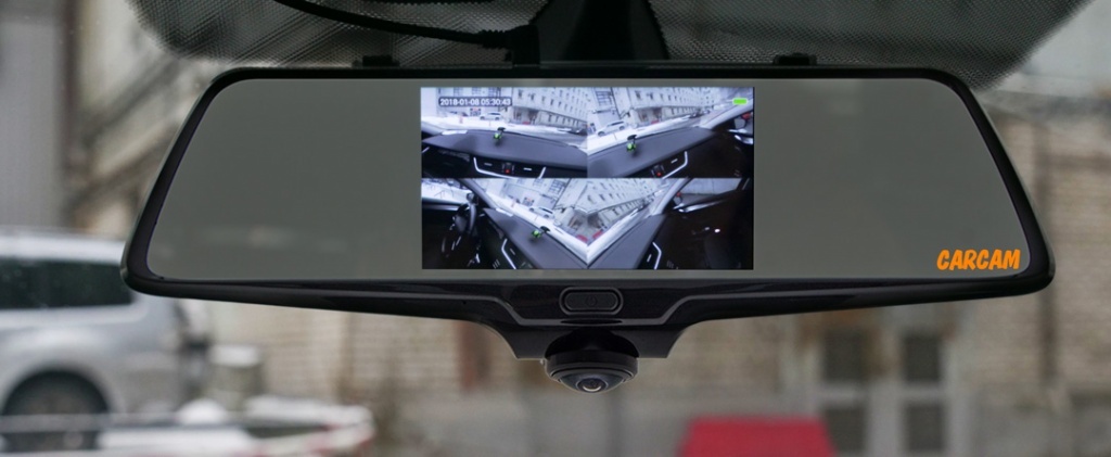 Автомобильный видеорегистратор-зеркало CARCAM Z-360 - Сенсорный дисплей 4.5’’