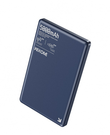 Купить Wekome Blade Ultra-Thin Magnetic Wireless Power Bank 15W 5000 mAh Type-C (WP-82) Blue