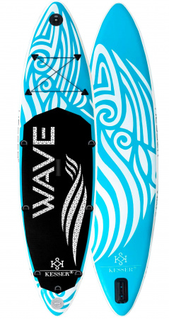 Купить Сап доска для плавания и серфинга с насосом и рюкзаком Kesser Inflatable SUP Board 305*75*15 Wave Light Blue