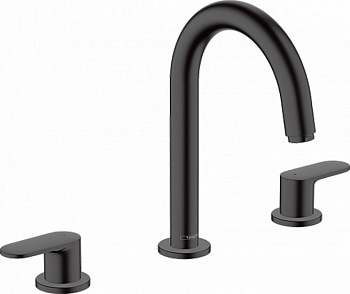 Купить Hansgrohe Vernis Blend Смеситель для раковины на 3 отверстия со сливным гарнитуром черный матовый
