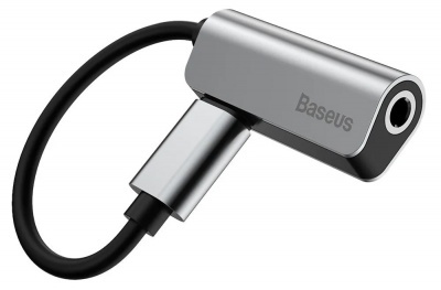 Baseus L32 Lightning Male to 3.5mm + Lightning Female Black-Silver (CALL32-0S)