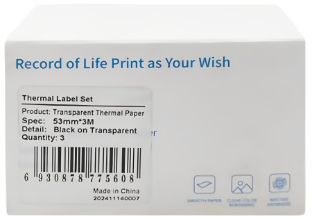 Купить Стикеры для Xprinter MP2 53mm*3m (3pcs) Black on Transparent