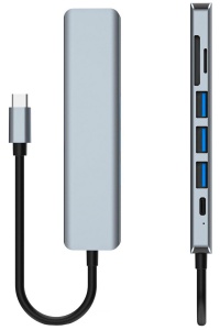 Купить Многофункциональный USB HUB разветвитель 7 в 1 Mivo MH-7011 USB HUB 7 in 1
