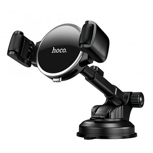 Автомобильный держатель для телефона на присоске Hoco S12 Lite - Черный/Серебристый