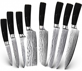 Купить Набор кухонных ножей Xiaomi Spetime 8-Pieces Kitchen Knife Set Black (BL03KN8)