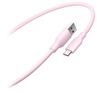 Купить Xiaomi 6A Skin-friendly Silicone Fast Charging Data Cable, 2м (A to C) Purple