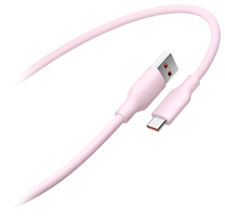 Купить Xiaomi 6A Skin-friendly Silicone Fast Charging Data Cable, 2м (A to C) Purple