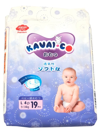 Купить Kavai-Co Baby Disposable Diapers L 9-14kg (19 Pcs)