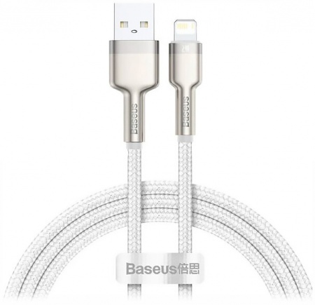 Baseus Cafule Series Metal Data Cable USB 2.0 - Lightning 2.4A 1м White (CALJK-A02)