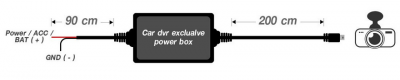 Провод питания для скрытой установки «mini USB» Длина 3 метра; 12V-5V; 2A.