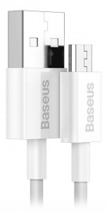 Baseus Superior Series Fast Charging, USB - MicroUSB, 2А, 2 м, White (CAMYS-A02)