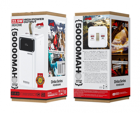 Купить Wekome Dinba Series Fast Charging Power Bank 50000 mah, 22,5W (WP-75) White