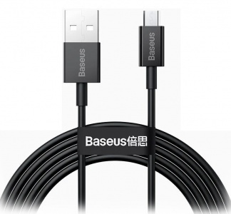 Baseus Superior Series Fast Charging, USB - MicroUSB, 2А, 2 м, Black (CAMYS-A01)
