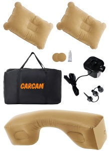 Купить CARCAM Inflatable Auto Airbed, Two Pillows, Auto Air Pump, Repair Kit, 175x155 cm. (CCMTE134) Brown