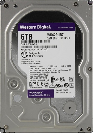 WD Purple WD62PURZ, 6ТБ, HDD, SATA III, 3.5"