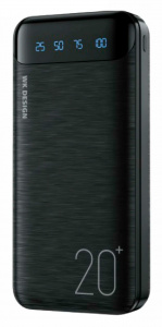 Wekome Minre Series Led Display Power Bank 20000 mah (WP-163) Black