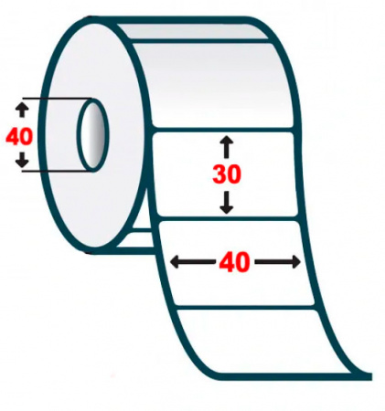 Xprinter Thermal Label Sticker Roll Eco 40*30мм, втулка 40мм, 1000шт 