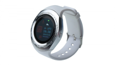 CARCAM SMART WATCH A7 - SILVER, White silicone