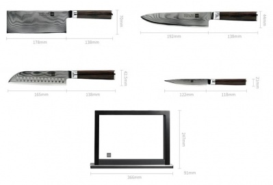 Xiaomi HuoHou Knife Set (HU0073) Fire Damascus Steel 67 Layers HRC60+/-2  