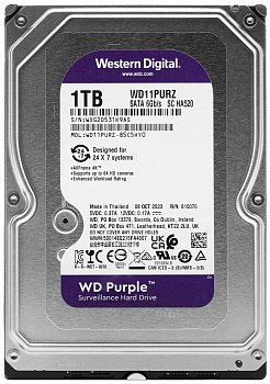 Купить Жесткий диск WD HDD 1TB, SATA III, 3.5" (WD11PURZ) Purple