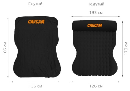 Купить CARCAM Inflatable Auto Airbed, Auto Air Pump, 170x133 cm. (CCMTE1758) Black