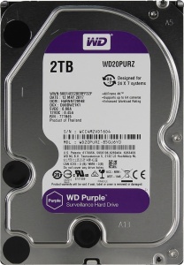 WD Purple WD20PURZ, 2ТБ, HDD, SATA III, 3.5"