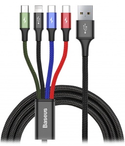 Baseus Fast 4-in-1 Cable for lightning+Type-C (2) + Micro 3.5A 1.2m (CA1T4-B01)