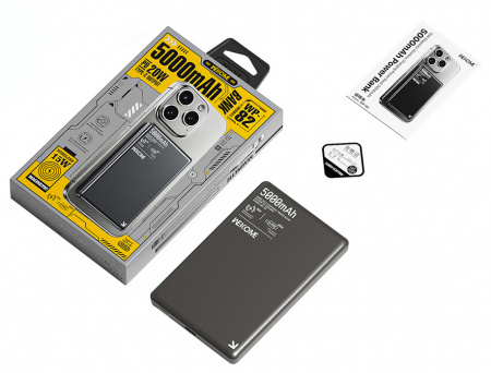 Купить Wekome Blade Ultra-Thin Magnetic Wireless Power Bank 15W 5000 mAh Type-C (WP-82) Tarnish