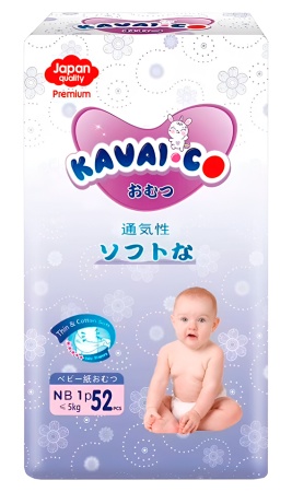 Купить Kavai-Co Baby Disposable Diapers NB ≤ 5kg (52 Pcs)