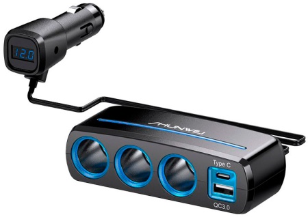 Купить Shunwei 3 Way Cigarette Lighter Socket With Dual USB Port (SD-1939D)