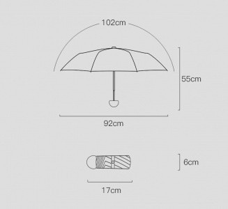 Xiaomi Zuodu Fashionable Umbrella Gray