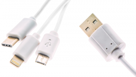Кабель для зарядки USB-A/MicroUSB/USB-C/Lightning