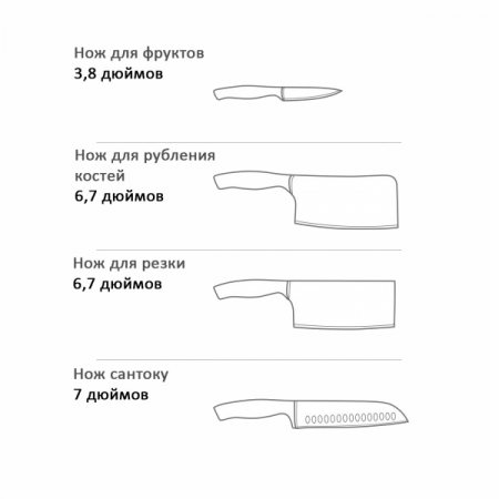 Xiaomi Huo Hou Nano Knife Set (HU0014) ( 5 предметов, подставка)