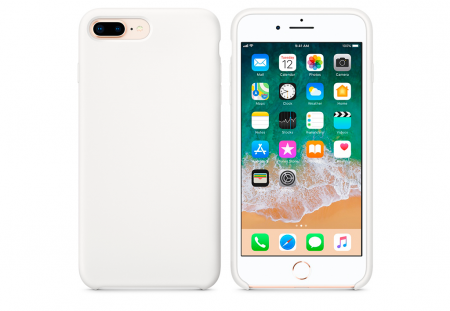 Чехол для iPhone 8 plus Silicon Case белый