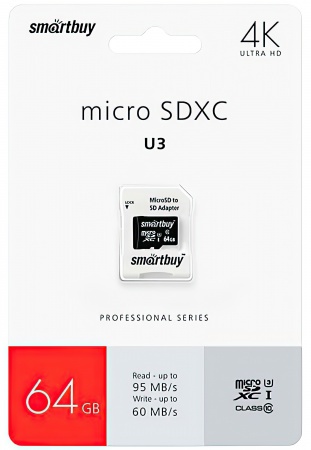 SmartBuy microSDXC 64GB Class 10 U3 Pro