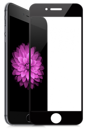 Защитное стекло для iPhone 6 5D плоский черный DREAM