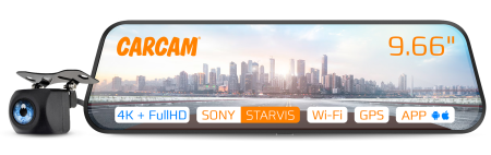 Купить CARCAM 4K+FHD WiFi GPS Mirror Dash Cam Z8 Pro