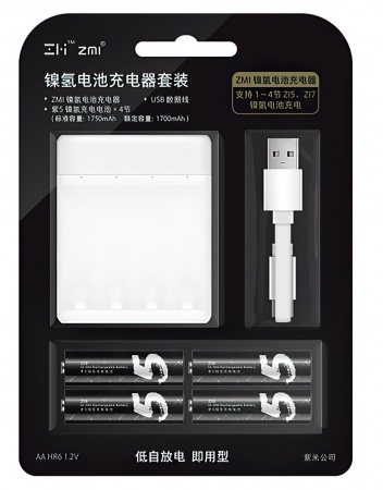 Xiaomi ZMI PB401 AA/AAA Battery Charger White (4шт AA Z15)