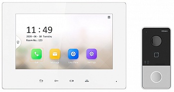 Купить Комплект IP видеодомофона (вызывная панель + монитор) HiWatch DS-D100IKF