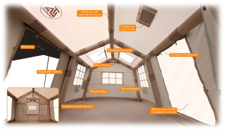 Купить Tourus Inflatable Camping Tent 400×300×235cm Beige TS-IT09